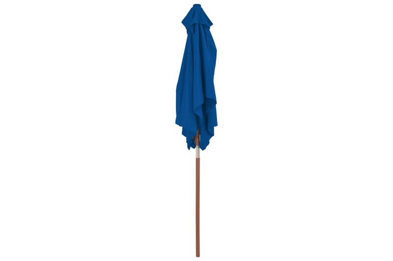 Parasoll med trestang 150x200 cm blå - Blå - Hagemøbler - Solbeskyttelse - Parasoller