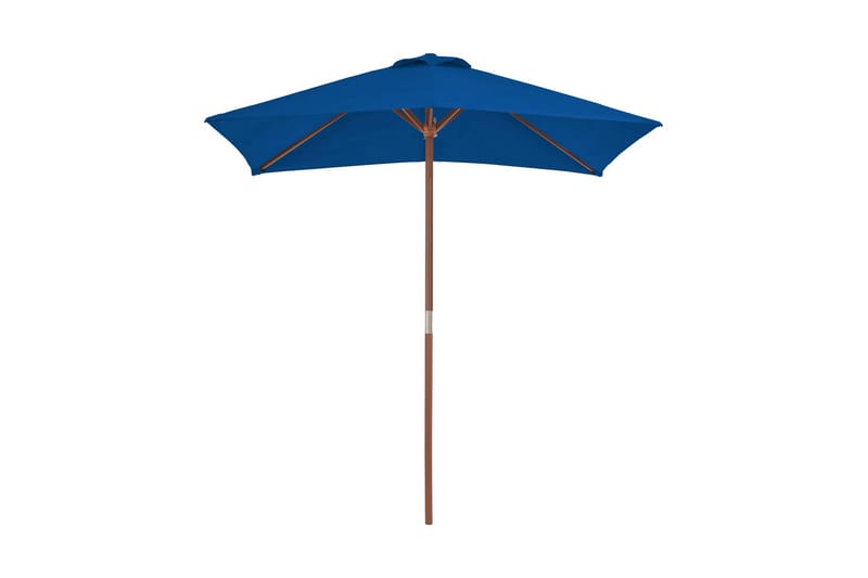 Parasoll med trestang 150x200 cm blå - Blå - Hagemøbler - Solbeskyttelse - Parasoller