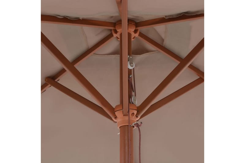 Parasoll med trestang 150x200 cm gråbrun - Hagemøbler - Solbeskyttelse - Parasoller