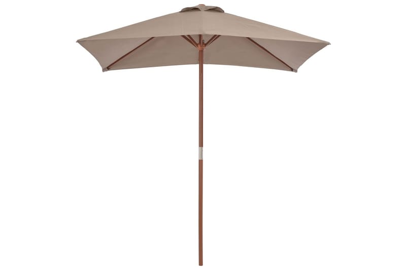 Parasoll med trestang 150x200 cm gråbrun - Hagemøbler - Solbeskyttelse - Parasoller