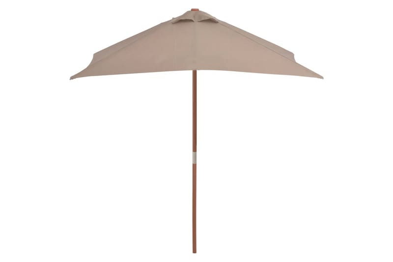 Parasoll med trestang 150x200 cm gråbrun - Hagemøbler - Solbeskyttelse - Parasoller