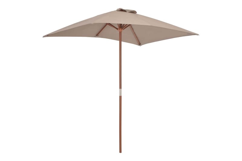 Parasoll med trestang 150x200 cm gråbrun - Hagemøbler - Solbeskyttelse - Parasoller
