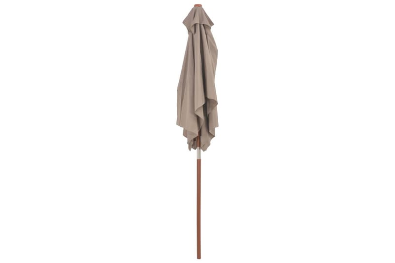 Parasoll med trestang 150x200 cm gråbrun - Hagemøbler - Solbeskyttelse - Parasoller