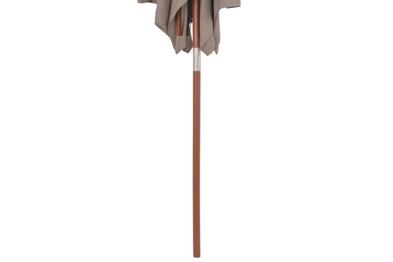 Parasoll med trestang 150x200 cm gråbrun - Hagemøbler - Solbeskyttelse - Parasoller