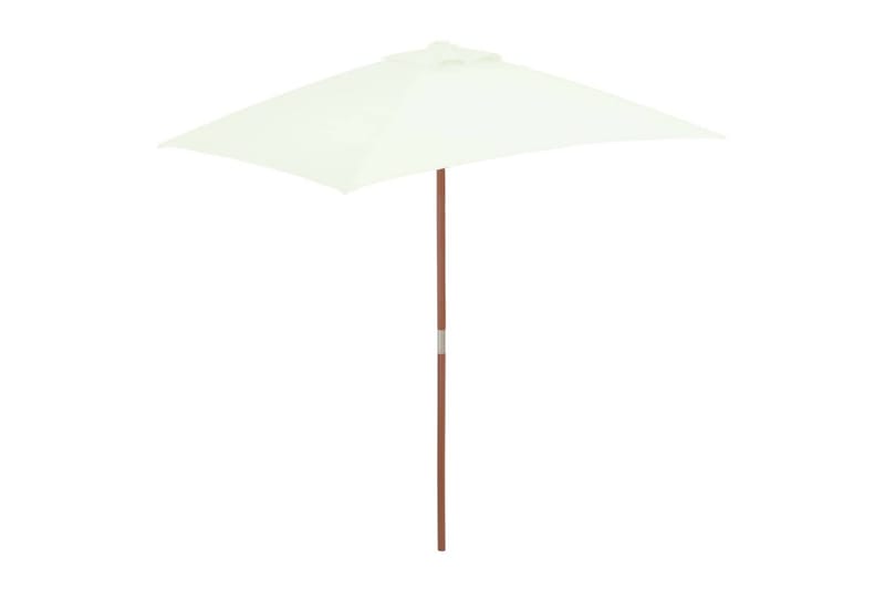 Parasoll med trestang 150x200 cm sandfarget - Parasoller