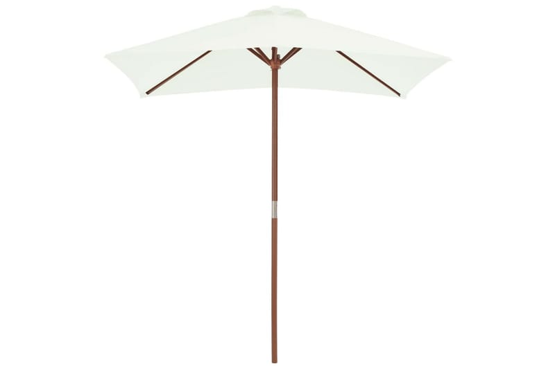 Parasoll med trestang 150x200 cm sandfarget - Hagemøbler - Solbeskyttelse - Parasoller