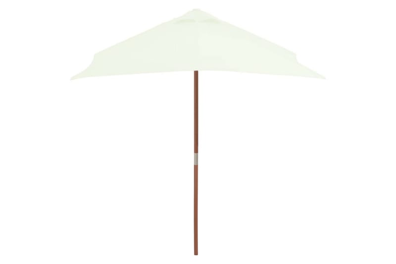 Parasoll med trestang 150x200 cm sandfarget - Hagemøbler - Solbeskyttelse - Parasoller