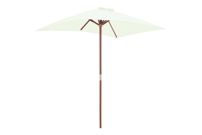Parasoll med trestang 150x200 cm sandfarget - Hagemøbler - Solbeskyttelse - Parasoller