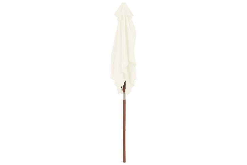 Parasoll med trestang 150x200 cm sandfarget - Hagemøbler - Solbeskyttelse - Parasoller
