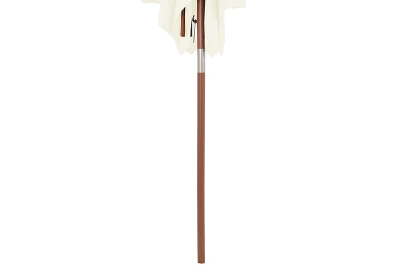 Parasoll med trestang 150x200 cm sandfarget - Hagemøbler - Solbeskyttelse - Parasoller