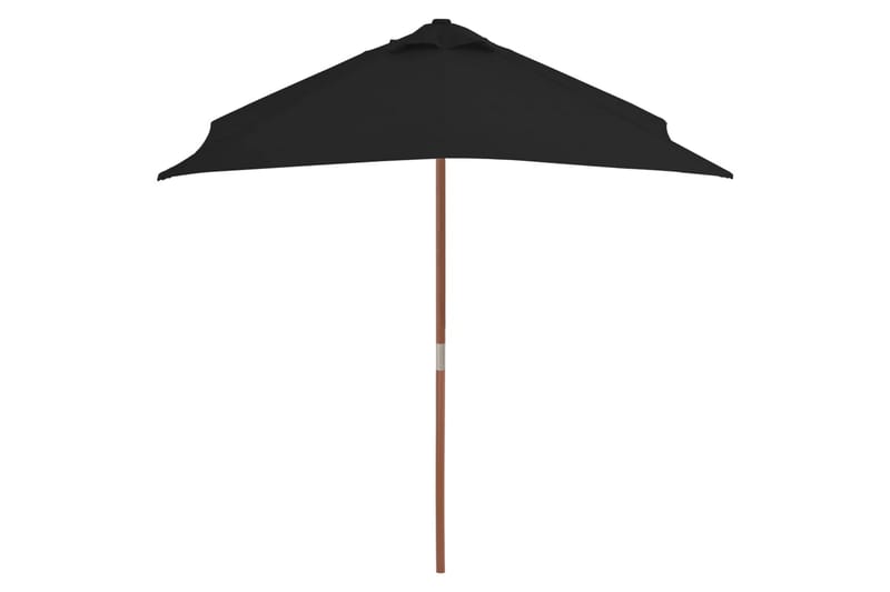 Parasoll med trestang 150x200 cm svart - Svart - Hagemøbler - Solbeskyttelse - Parasoller