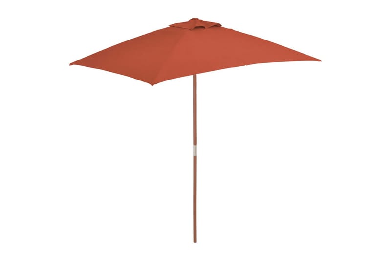 Parasoll med trestang 150x200 cm terrakotta - Hagemøbler - Solbeskyttelse - Parasoller