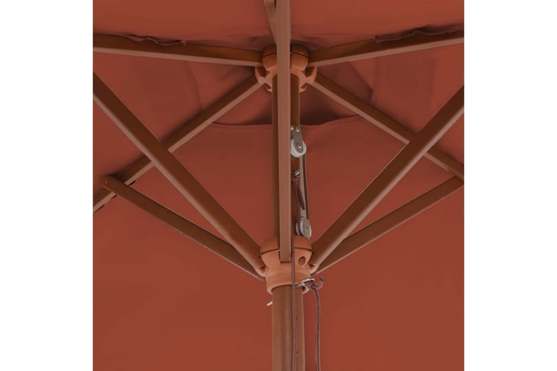 Parasoll med trestang 150x200 cm terrakotta - Parasoller