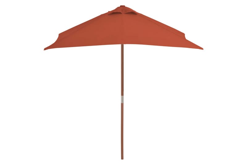 Parasoll med trestang 150x200 cm terrakotta - Hagemøbler - Solbeskyttelse - Parasoller