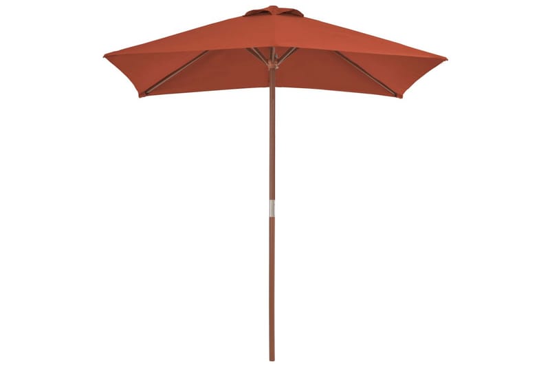 Parasoll med trestang 150x200 cm terrakotta - Hagemøbler - Solbeskyttelse - Parasoller