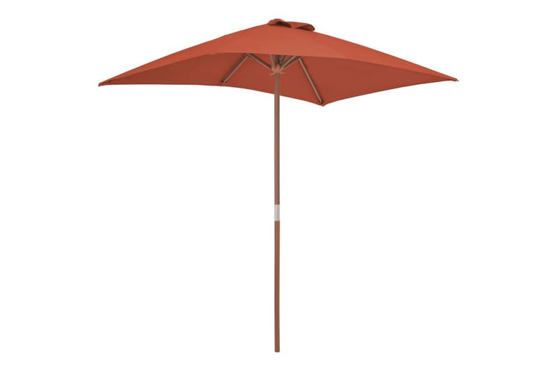 Parasoll med trestang 150x200 cm terrakotta - Hagemøbler - Solbeskyttelse - Parasoller