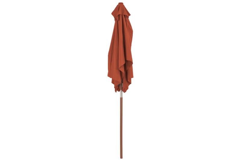 Parasoll med trestang 150x200 cm terrakotta - Hagemøbler - Solbeskyttelse - Parasoller