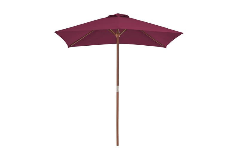 Parasoll med trestang 150x200 cm vinrød - Hagemøbler - Solbeskyttelse - Parasoller