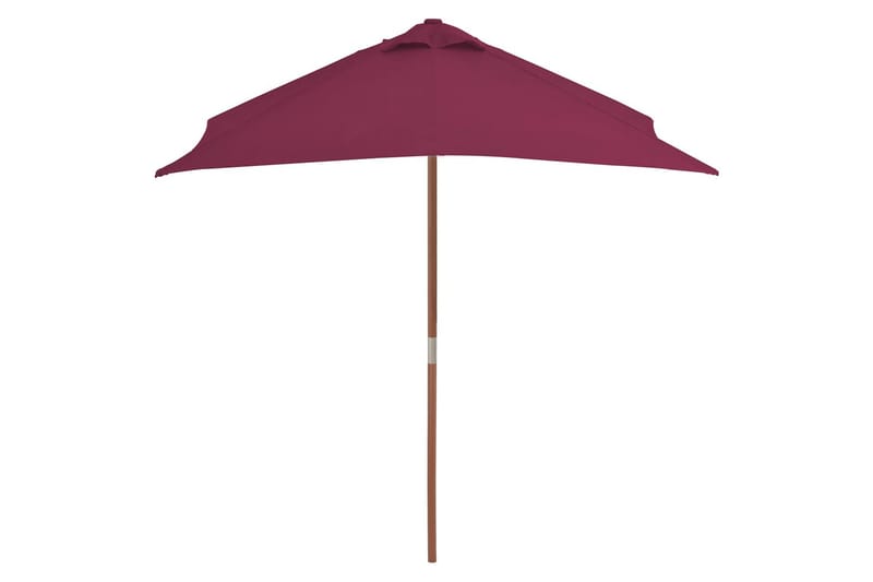 Parasoll med trestang 150x200 cm vinrød - Hagemøbler - Solbeskyttelse - Parasoller