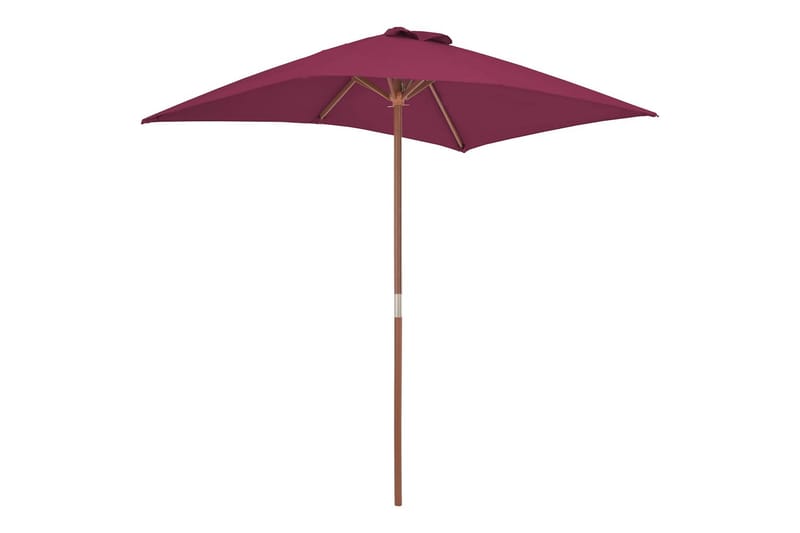 Parasoll med trestang 150x200 cm vinrød - Hagemøbler - Solbeskyttelse - Parasoller