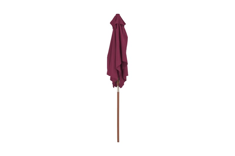 Parasoll med trestang 150x200 cm vinrød - Hagemøbler - Solbeskyttelse - Parasoller