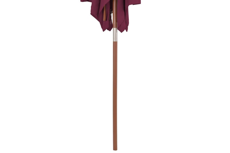 Parasoll med trestang 150x200 cm vinrød - Hagemøbler - Solbeskyttelse - Parasoller