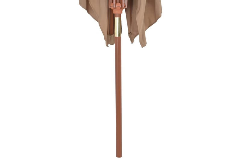 Parasoll med trestang 200x300 cm gråbrun - Hagemøbler - Solbeskyttelse - Parasoller
