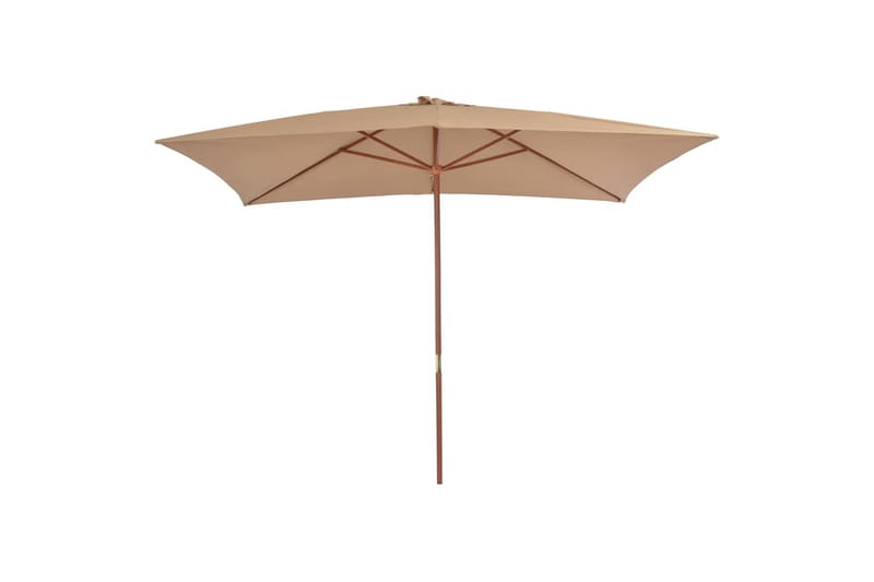 Parasoll med trestang 200x300 cm gråbrun - Hagemøbler - Solbeskyttelse - Parasoller