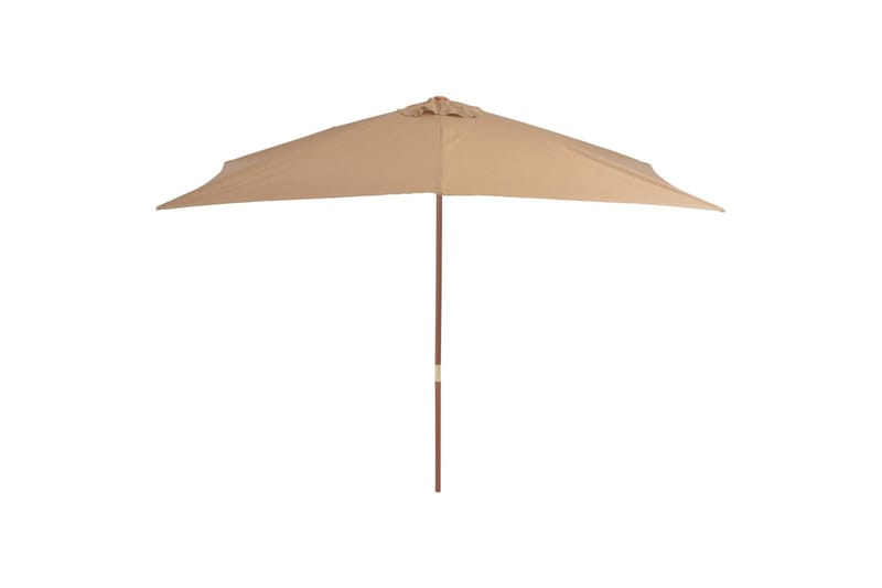 Parasoll med trestang 200x300 cm gråbrun - Hagemøbler - Solbeskyttelse - Parasoller