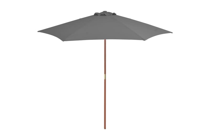 Parasoll med trestang 270 cm antrasitt - Hagemøbler - Solbeskyttelse - Parasoller