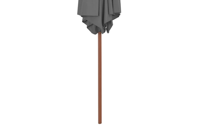 Parasoll med trestang 270 cm antrasitt - Hagemøbler - Solbeskyttelse - Parasoller