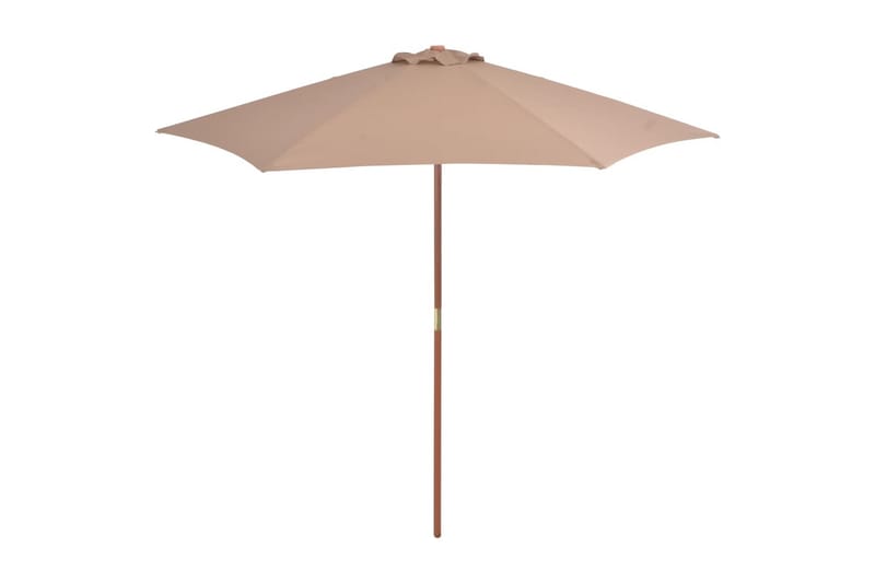 Parasoll med trestang 270 cm gråbrun - Hagemøbler - Solbeskyttelse - Parasoller