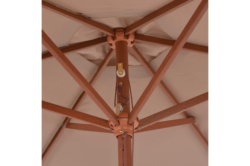 Parasoll med trestang 270 cm gråbrun - Hagemøbler - Solbeskyttelse - Parasoller