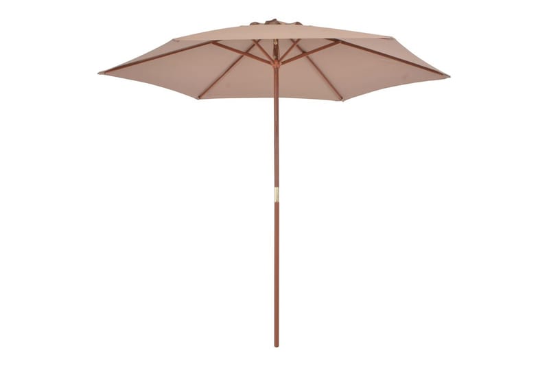 Parasoll med trestang 270 cm gråbrun - Hagemøbler - Solbeskyttelse - Parasoller