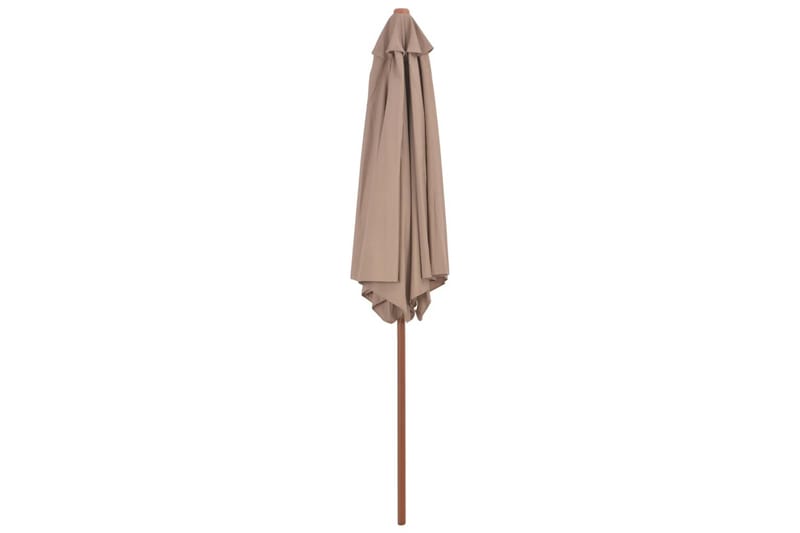 Parasoll med trestang 270 cm gråbrun - Hagemøbler - Solbeskyttelse - Parasoller