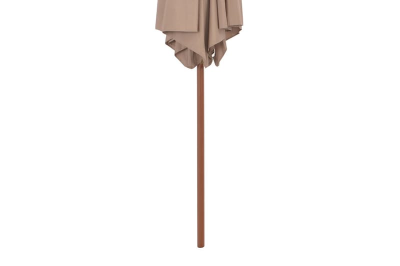 Parasoll med trestang 270 cm gråbrun - Hagemøbler - Solbeskyttelse - Parasoller