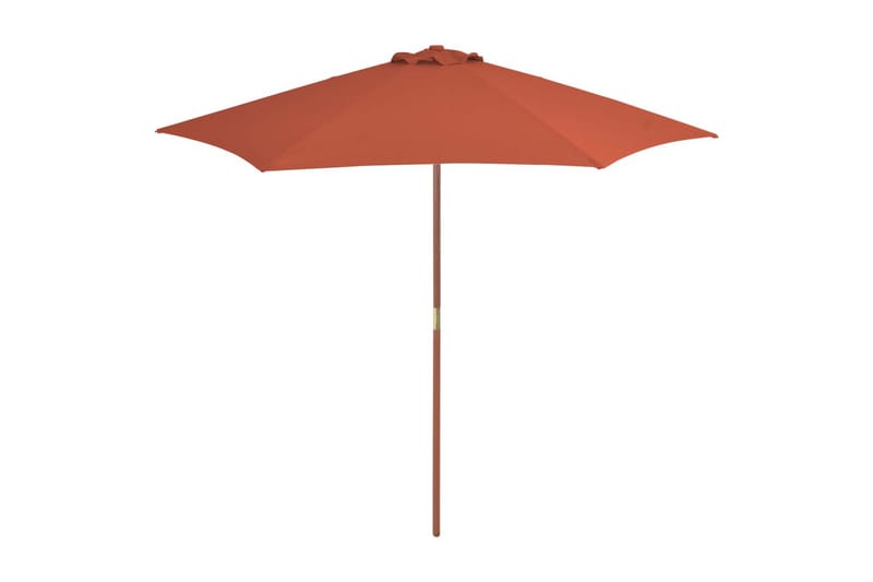 Parasoll med trestang 270 cm terrakotta - Hagemøbler - Solbeskyttelse - Parasoller