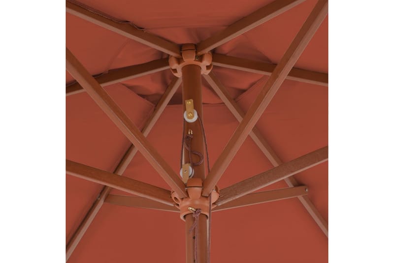 Parasoll med trestang 270 cm terrakotta - Parasoller
