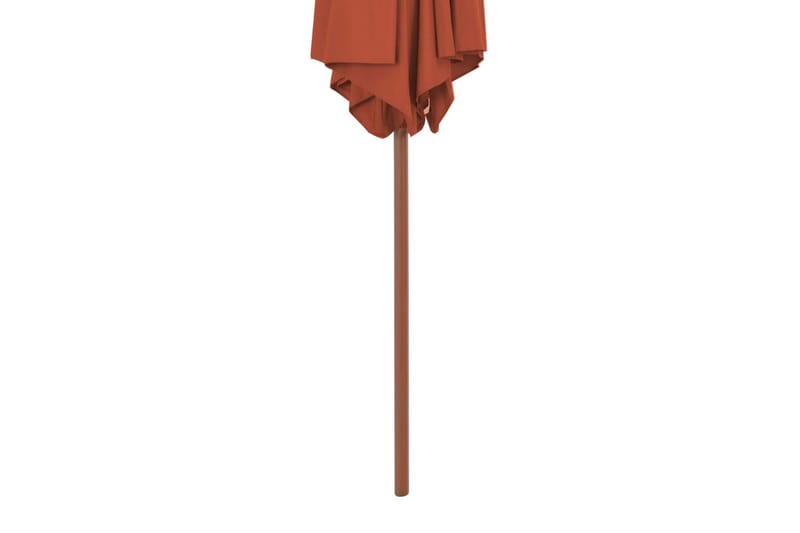 Parasoll med trestang 270 cm terrakotta - Hagemøbler - Solbeskyttelse - Parasoller