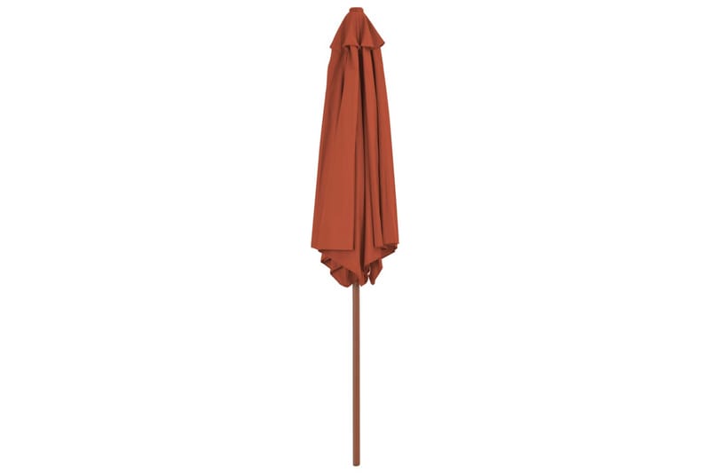 Parasoll med trestang 270 cm terrakotta - Hagemøbler - Solbeskyttelse - Parasoller
