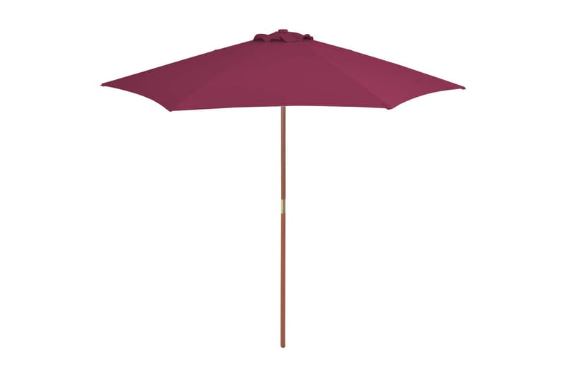Parasoll med trestang 270 cm vinrød - Hagemøbler - Solbeskyttelse - Parasoller
