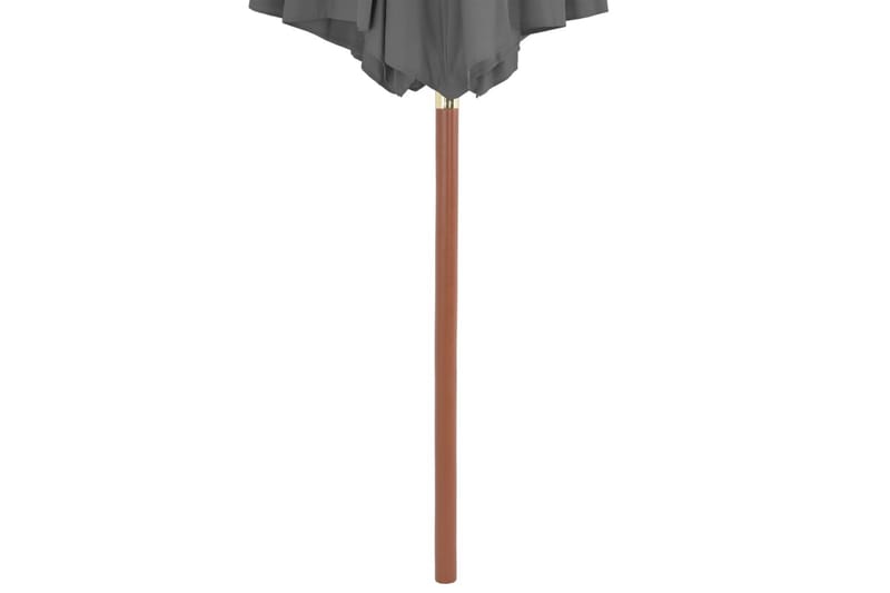 Parasoll med trestang 300 cm antrasitt - Hagemøbler - Solbeskyttelse - Parasoller