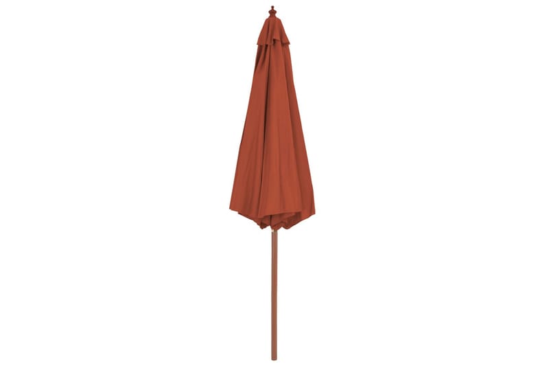 Parasoll med trestang 300 cm terrakotta - Hagemøbler - Solbeskyttelse - Parasoller