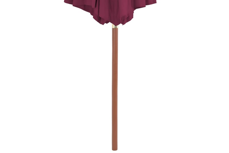 Parasoll med trestang 300 cm vinrød - Hagemøbler - Solbeskyttelse - Parasoller