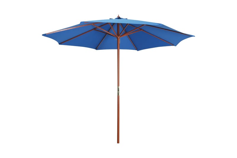 Parasoll med trestang 300x258 cm blå - Hagemøbler - Solbeskyttelse - Parasoller