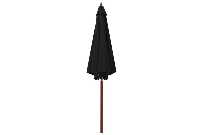 Parasoll med trestang 300x258 cm svart - Svart - Hagemøbler - Solbeskyttelse - Parasoller