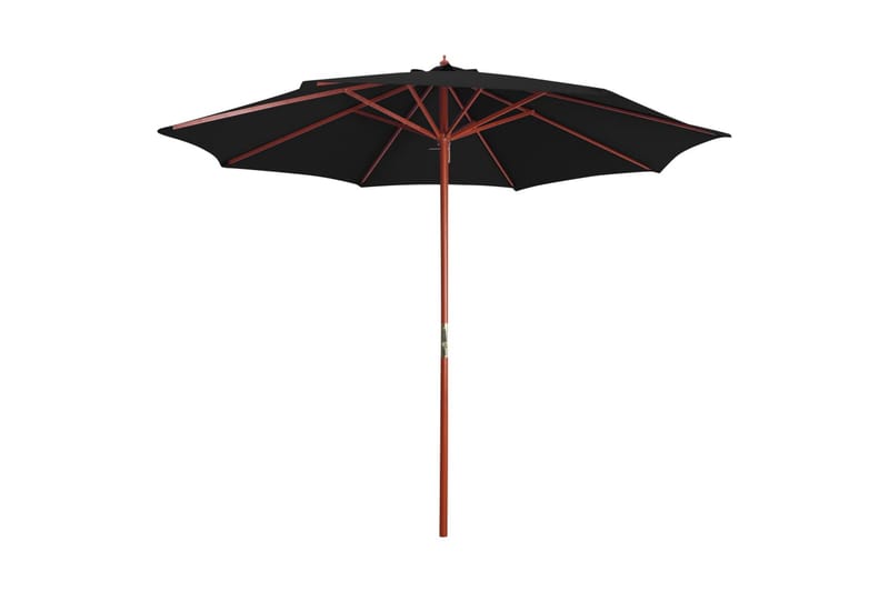 Parasoll med trestang 300x258 cm svart - Svart - Hagemøbler - Solbeskyttelse - Parasoller