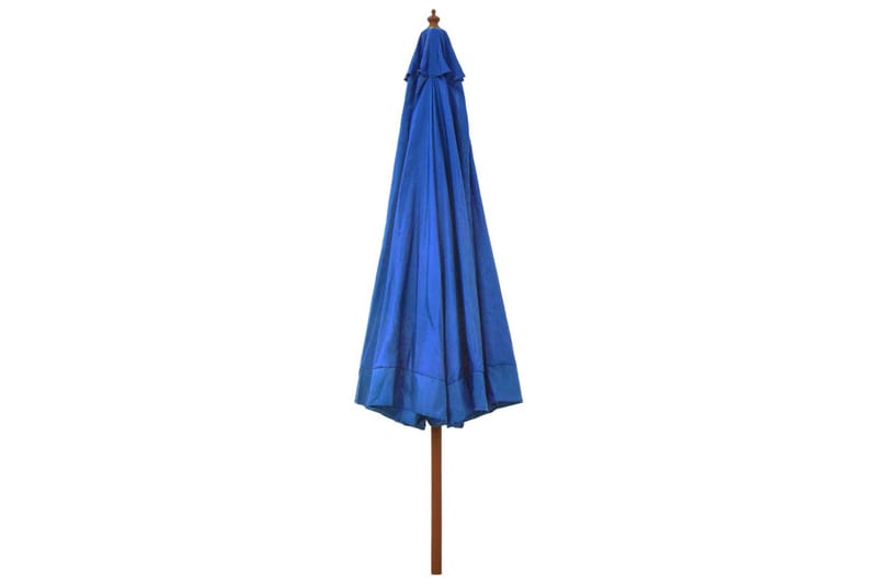 Parasoll med trestang 330 cm asurblå - Hagemøbler - Solbeskyttelse - Parasoller