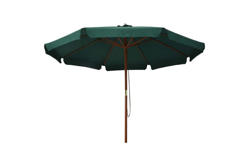 Parasoll med trestang 330 cm grønn - Parasoller