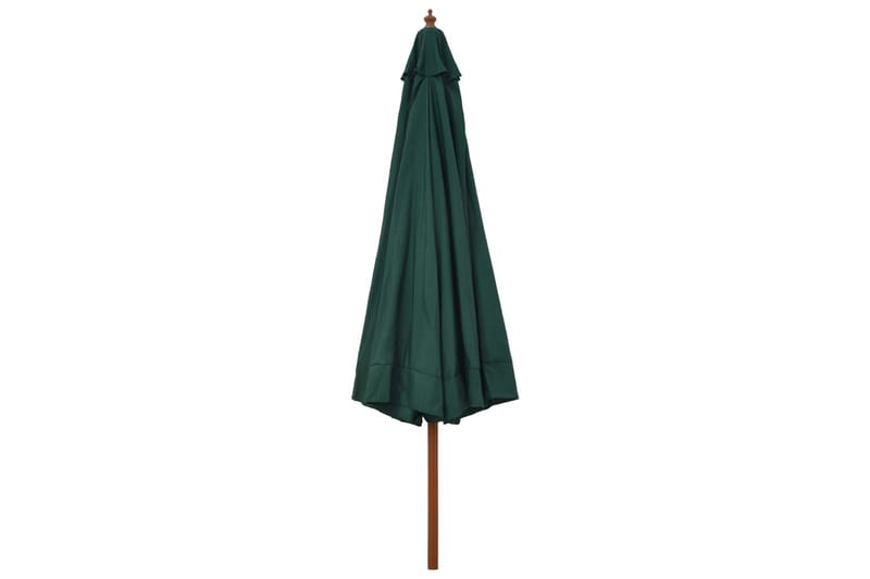 Parasoll med trestang 330 cm grønn - Hagemøbler - Solbeskyttelse - Parasoller